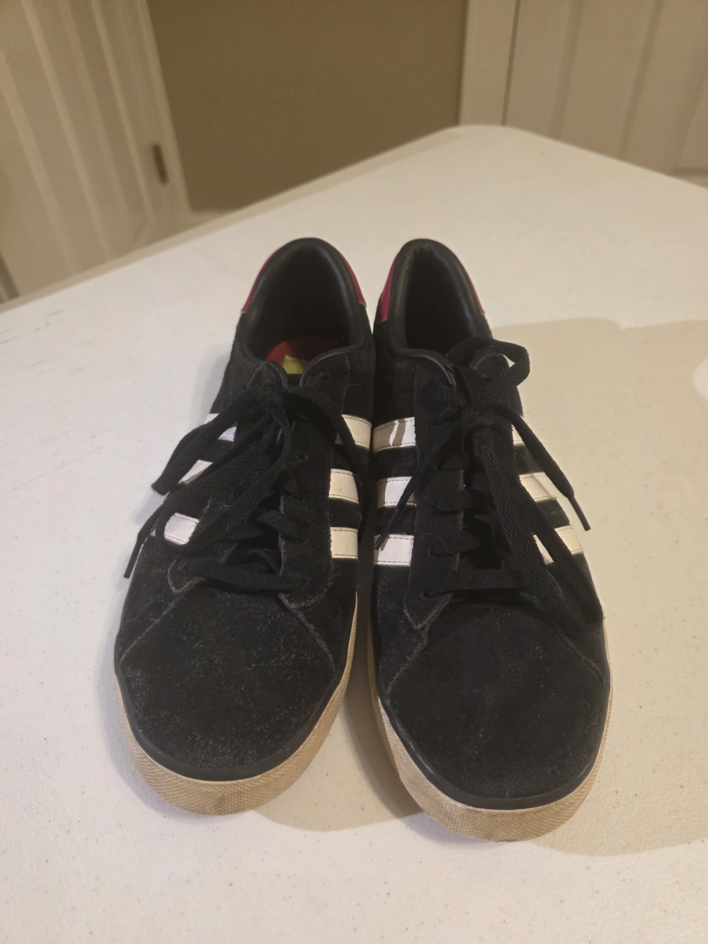 adidas Black Suede with White Insole